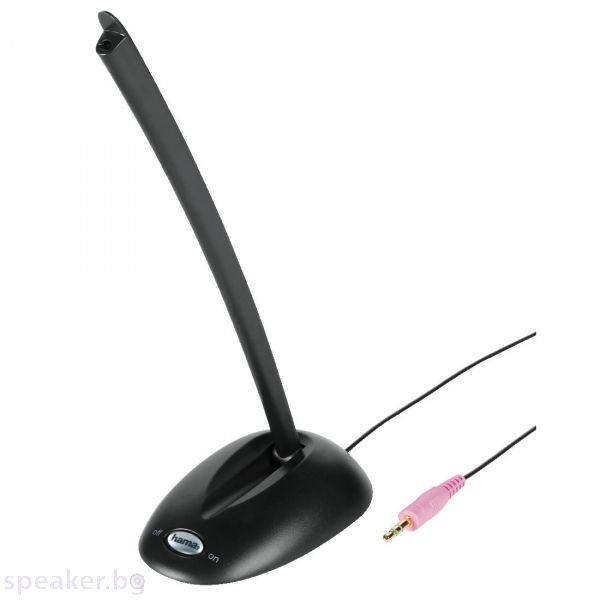 Настолен микрофон HAMA CS-198, за PC/лаптоп, 3.5 mm жак, Черен