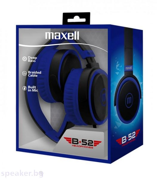 Слушалки с микрофон  MAXELL B52 черно и синьо