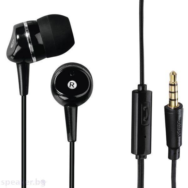 Слушалки -тапи с микрофон HAMA In Ear Basic4Phone черни стерео