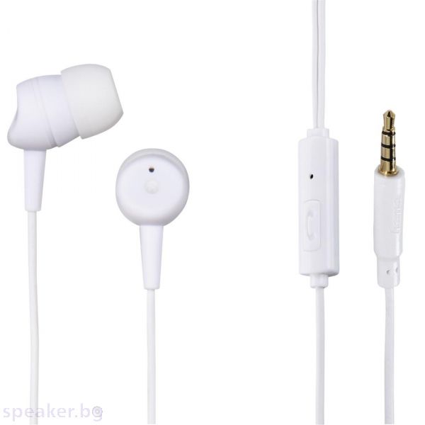 Слушалки HAMA Basic4Phone, Микрофон, In-Ear, бял