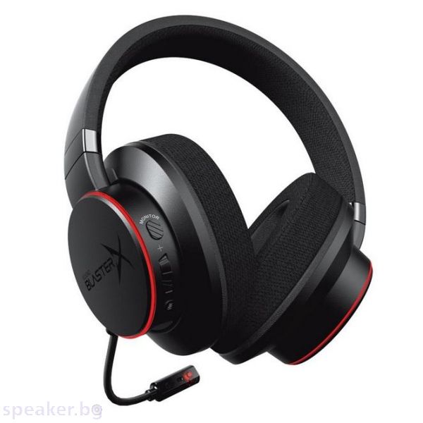 Слушалки с микрофон CREATIVE SoundblasterX H6, 7.1 Virtual Surround Sound, Aurora Reactive RGB, Черен