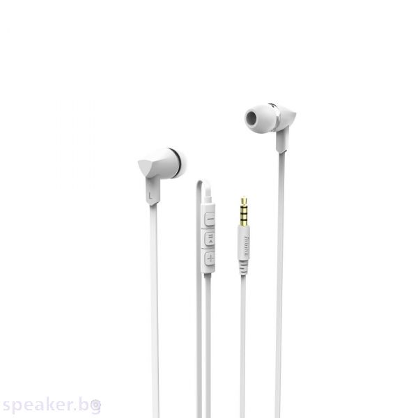 Слушалки HAMA Basic+ 137440, Микрофон, In-Ear, Бял