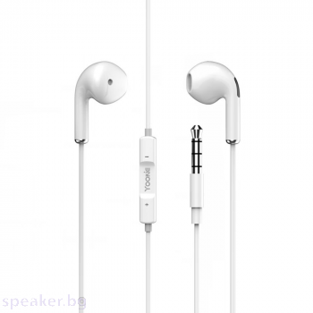 Слушалки за мобилни устройства Yookie YK32, Mикрофон, Бял