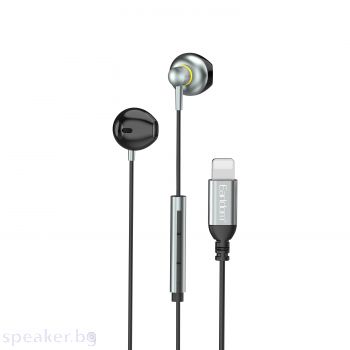 Слушалки Earldom ET-E67, Lightning, Microphone, Gray - 20749