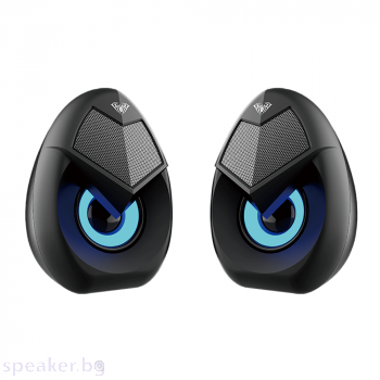 Тонколони Aula N-69, 2x3W, USB, RGB, Черен 