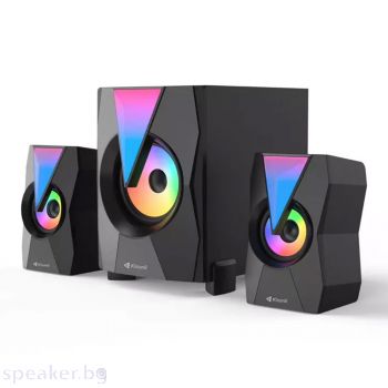 Тонколони Kisonli TM-4000U, Bluetooth, USB, AUX, SD, FM, 8W+2x4W, Black - 22221