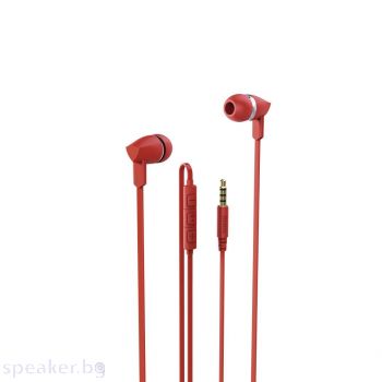 Слушалки HAMA Basic+ 137442, Микрофон, In-Ear, Червен
