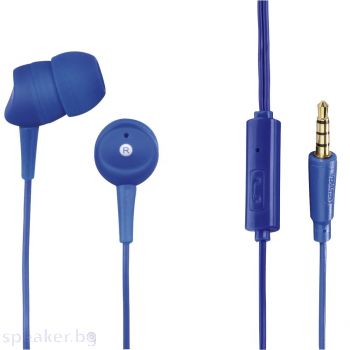 Слушалки HAMA Basic4Phone, Микрофон, In-Ear, Син