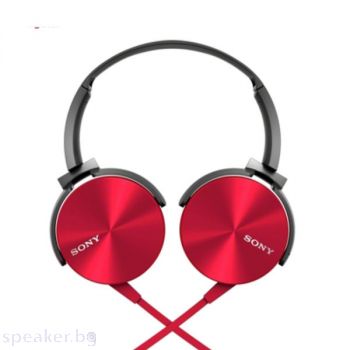 Слушалки SONY Headset MDR-XB450AP red