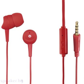 Слушалки HAMA Basic 137438, Микрофон, In-Ear, Червен