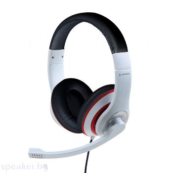Слушалки GEMBIRD MHS-03-WTRDBK Stereo headset